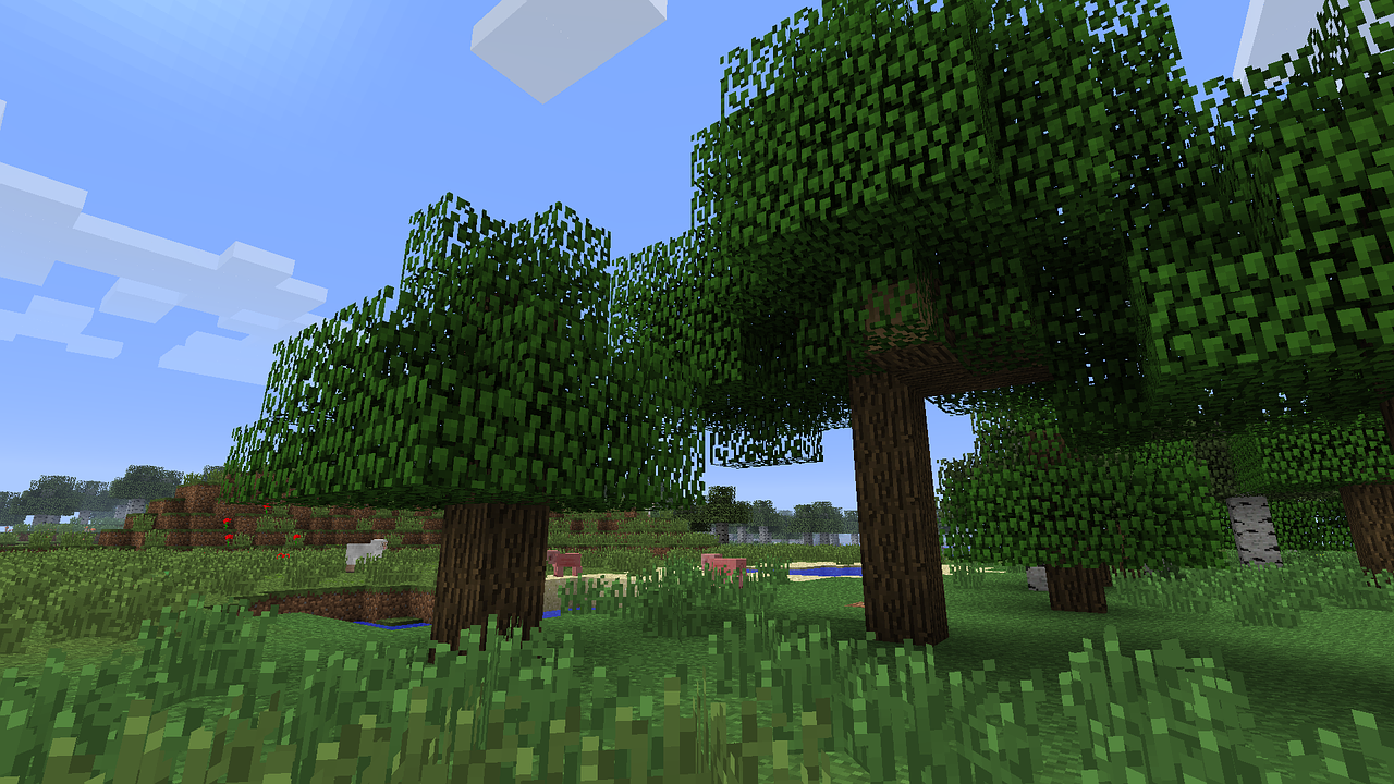 minecraft trees grass free photo