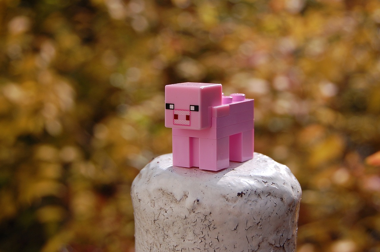 minecraft pig bricks free photo