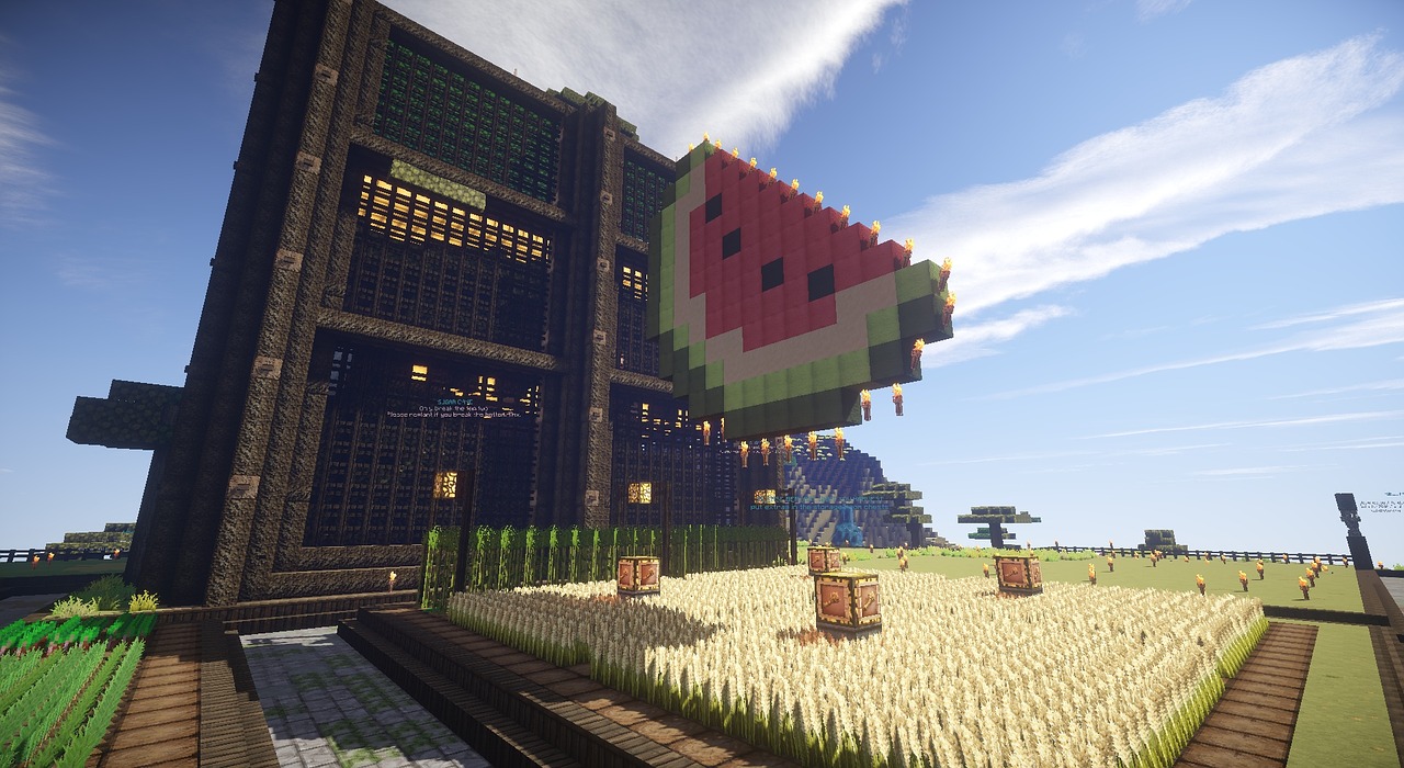 Download free photo of Minecraft,pixel art,watermelon,farm,tree farm - from needpix.com