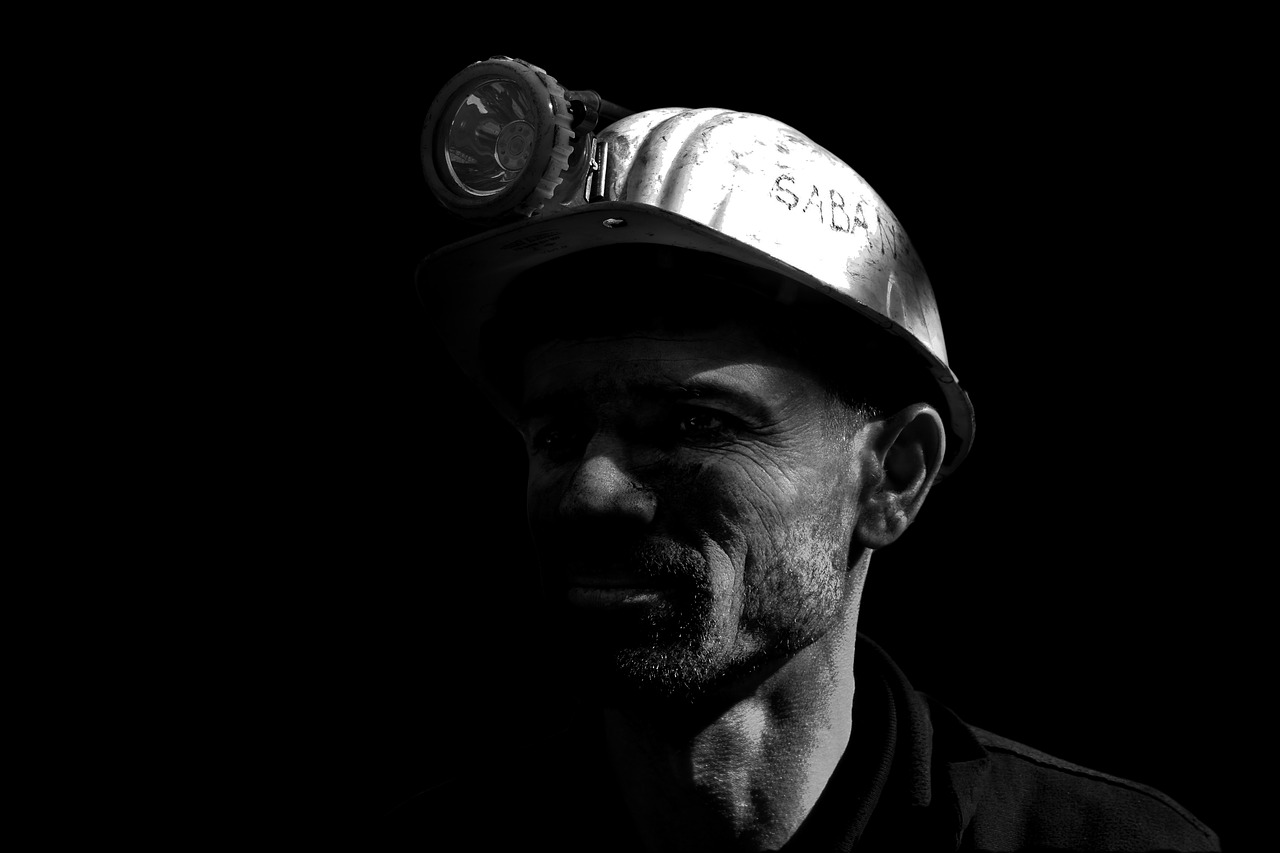 miner helmets black free photo