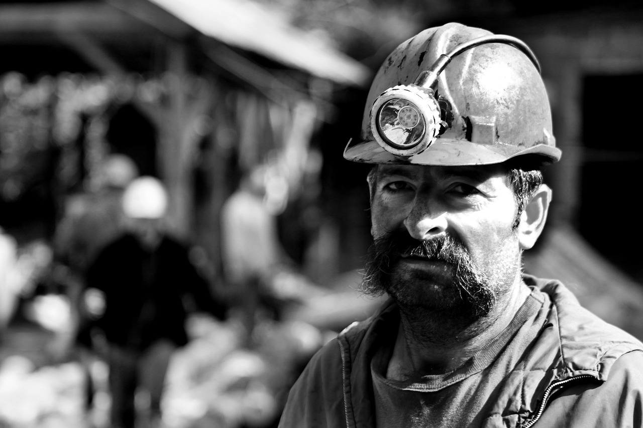 miner helmets coal free photo