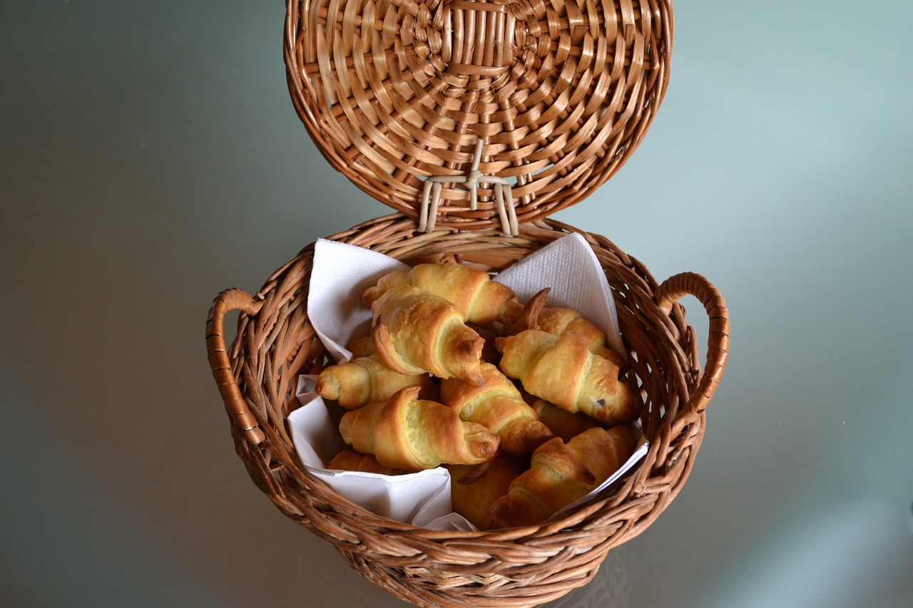 mini croissants nutella basket free photo