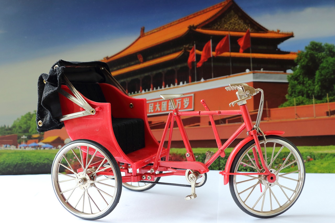 miniature rickshaw bike free photo