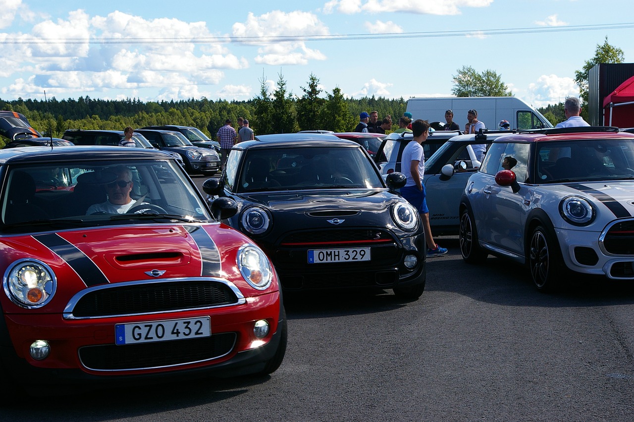 minicooper cars meeting free photo