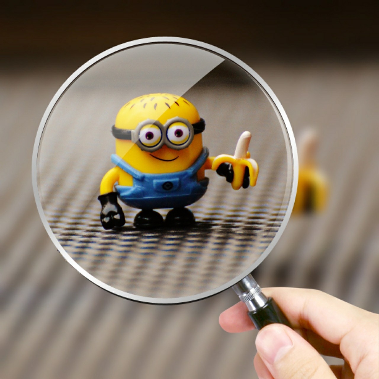 minion funny magnifying glass free photo