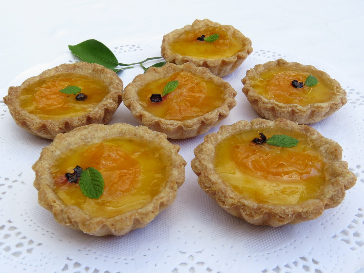 minitartas custard tangerine pastry free photo