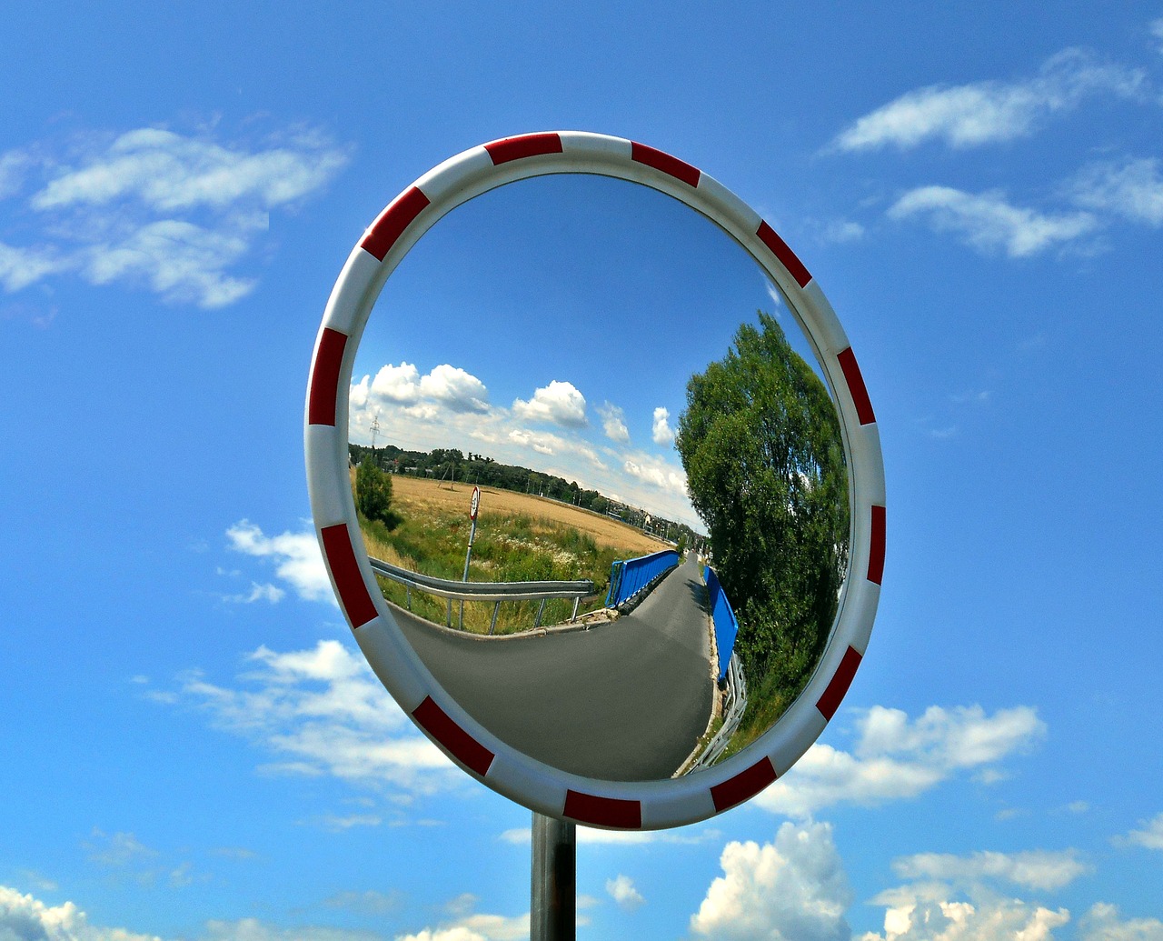 mirror bridge sky free photo