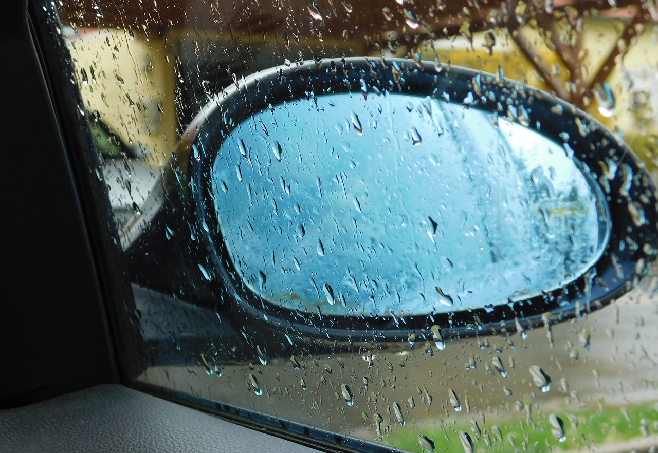 rear mirror rain car mirror free photo