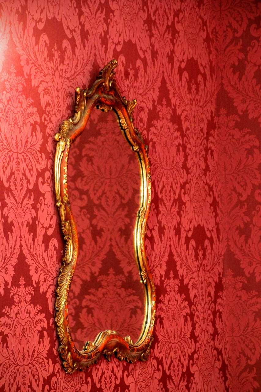 mirror gold frame wallpaper free photo