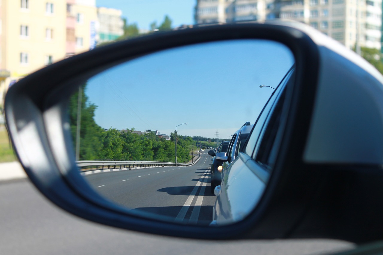 mirror car road free photo