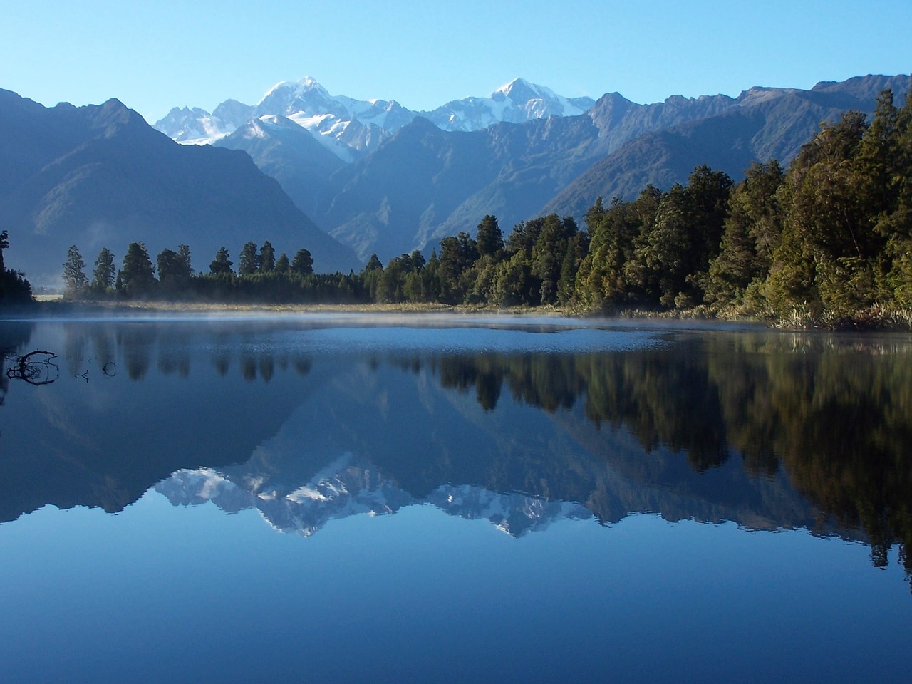 mirror lake new zealand nature free photo