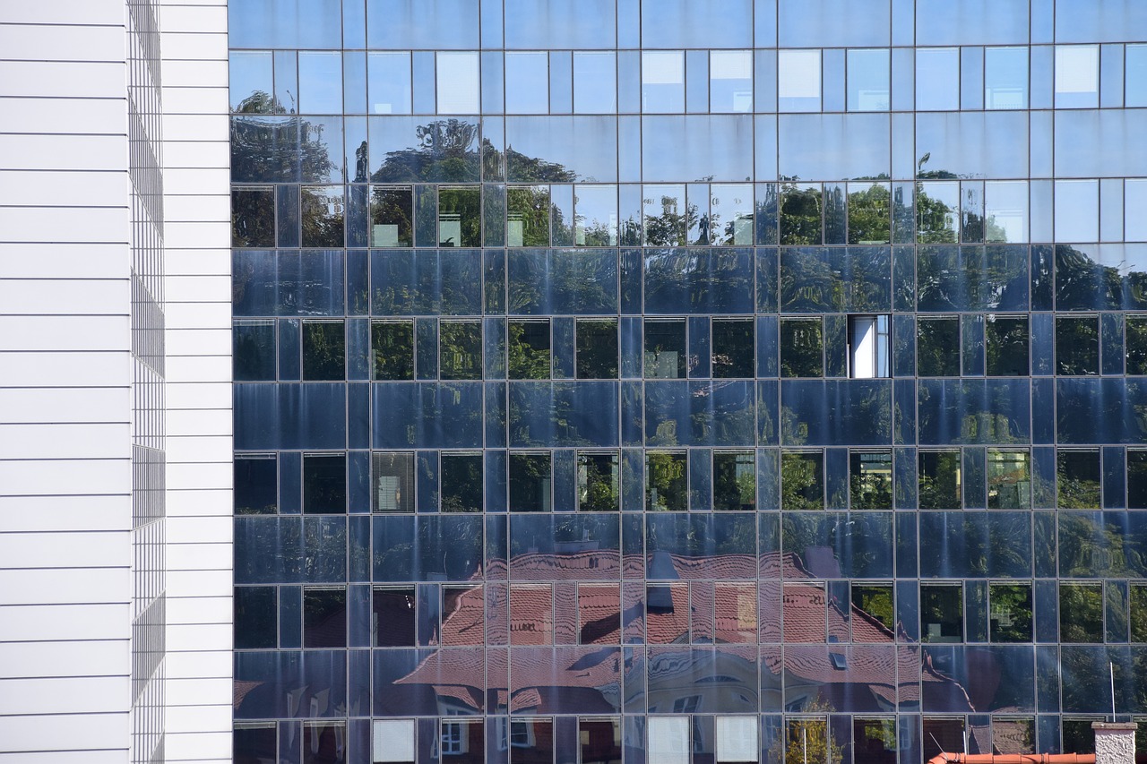mirroring window facade free photo