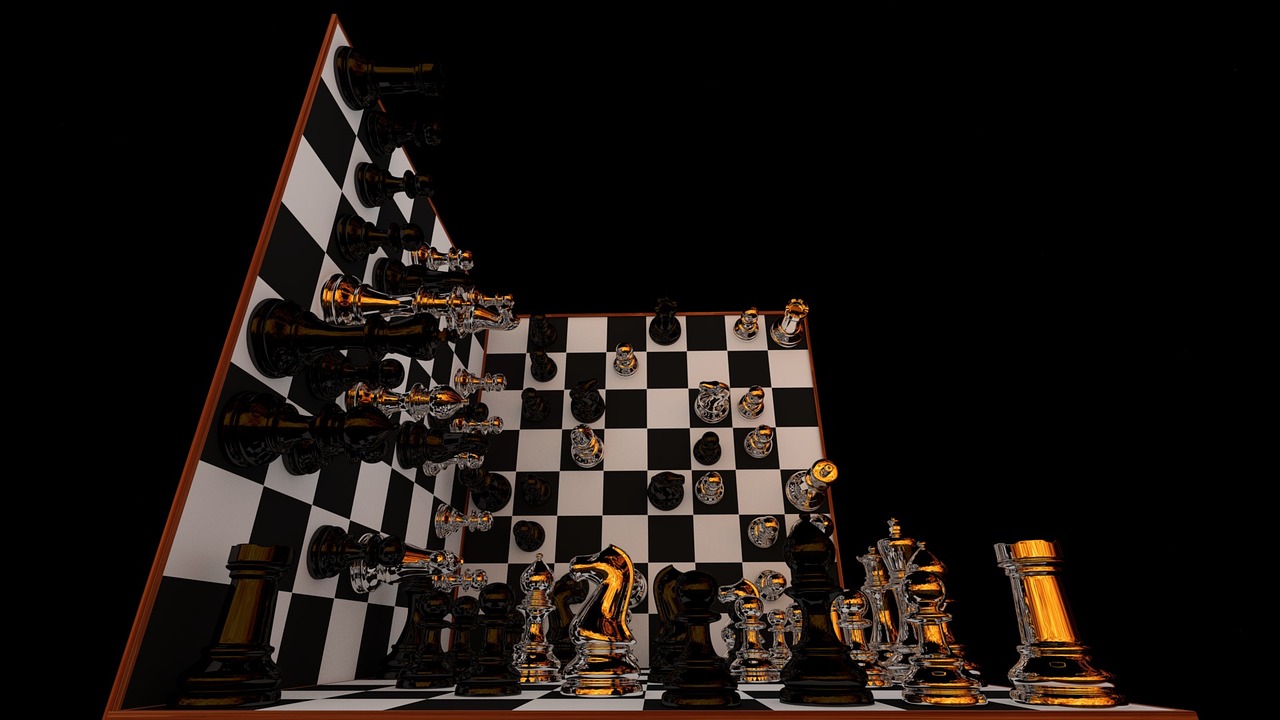 mirroring chess board 3d chess free photo