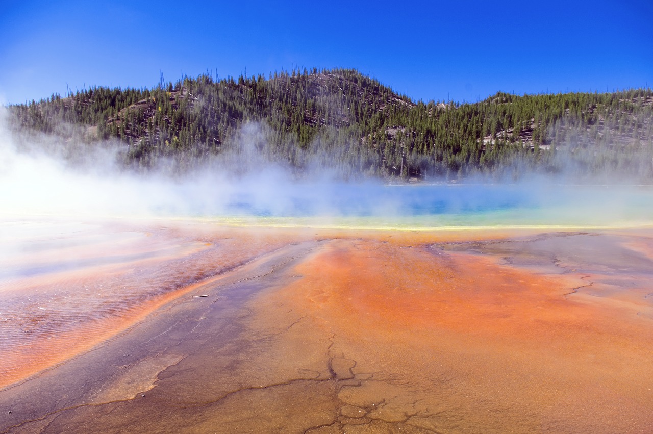 mists over prismatic  grand  prismatic free photo