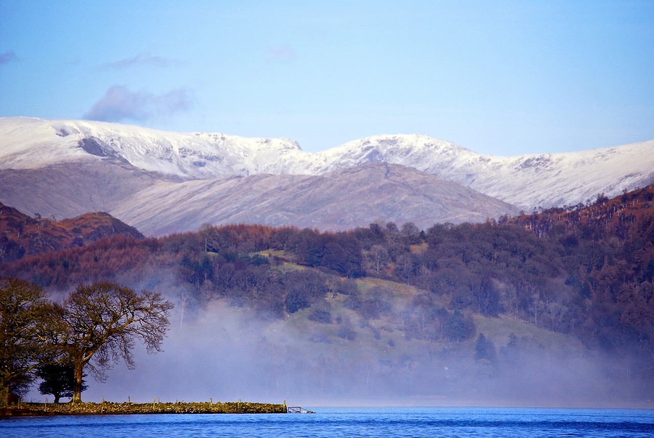 misty mountain lake free photo