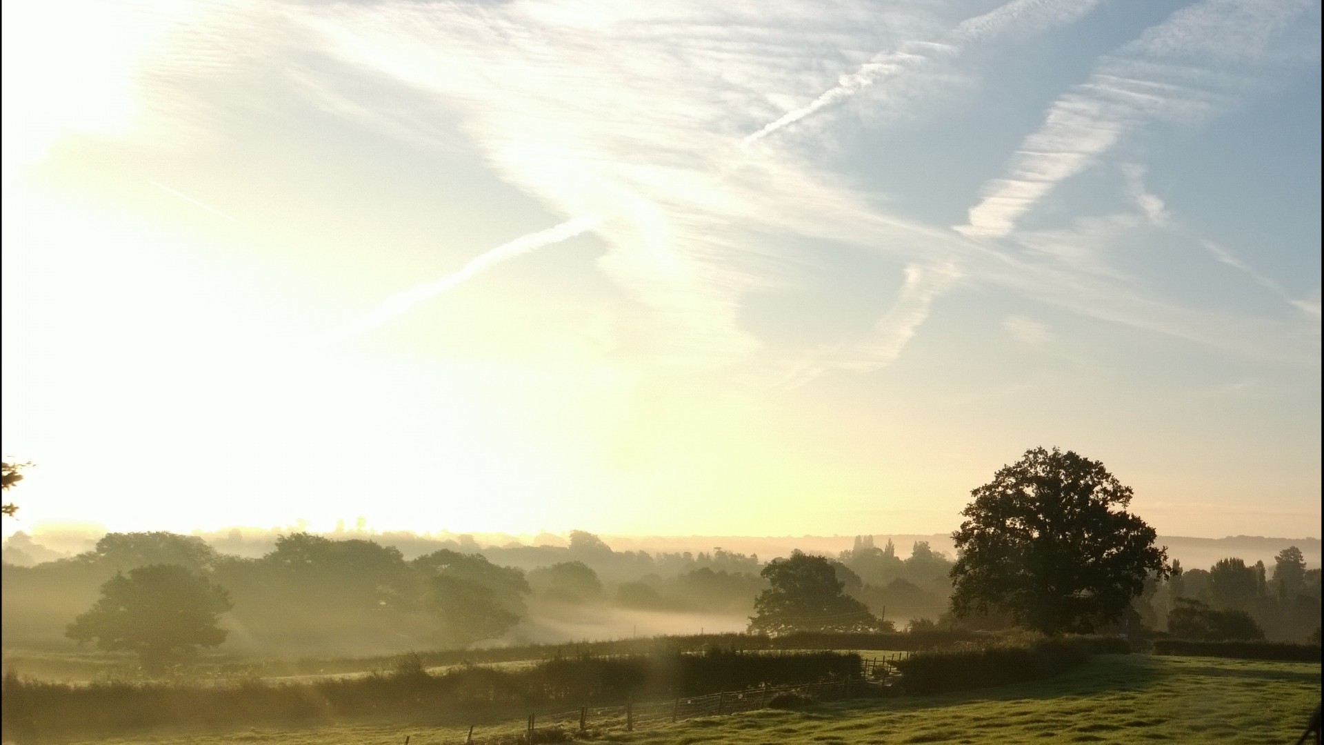 countryside morning mist free photo