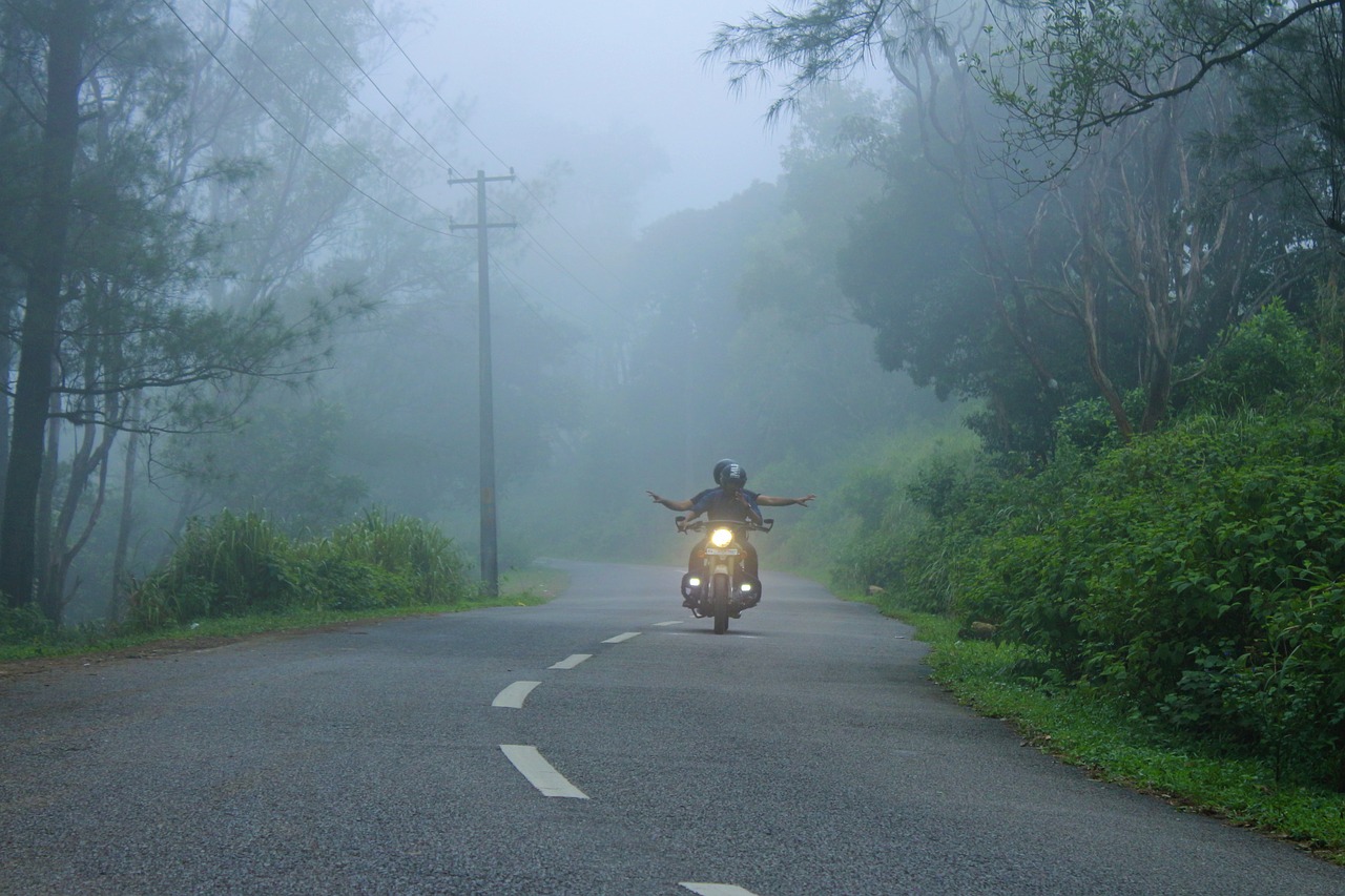 misty way riders road free photo