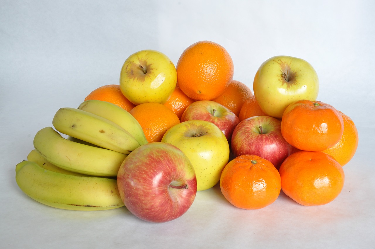 mix fruit banana tangerine free photo