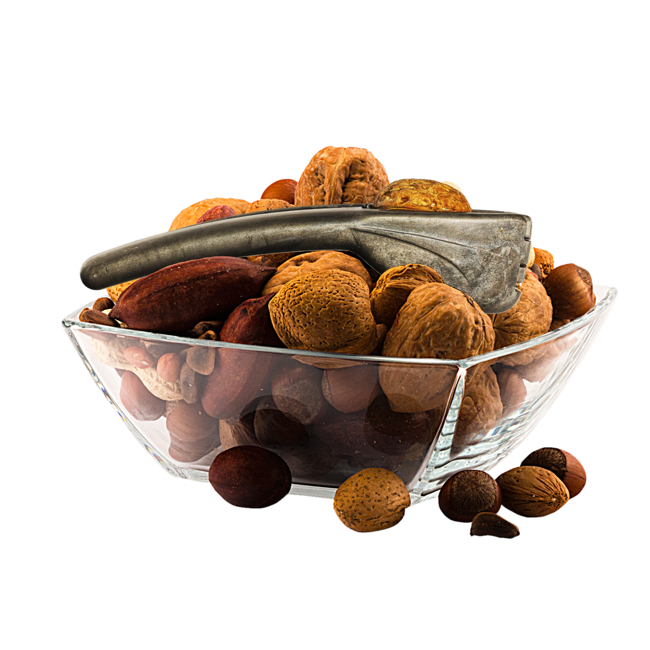 mixed nuts glass isolated free photo