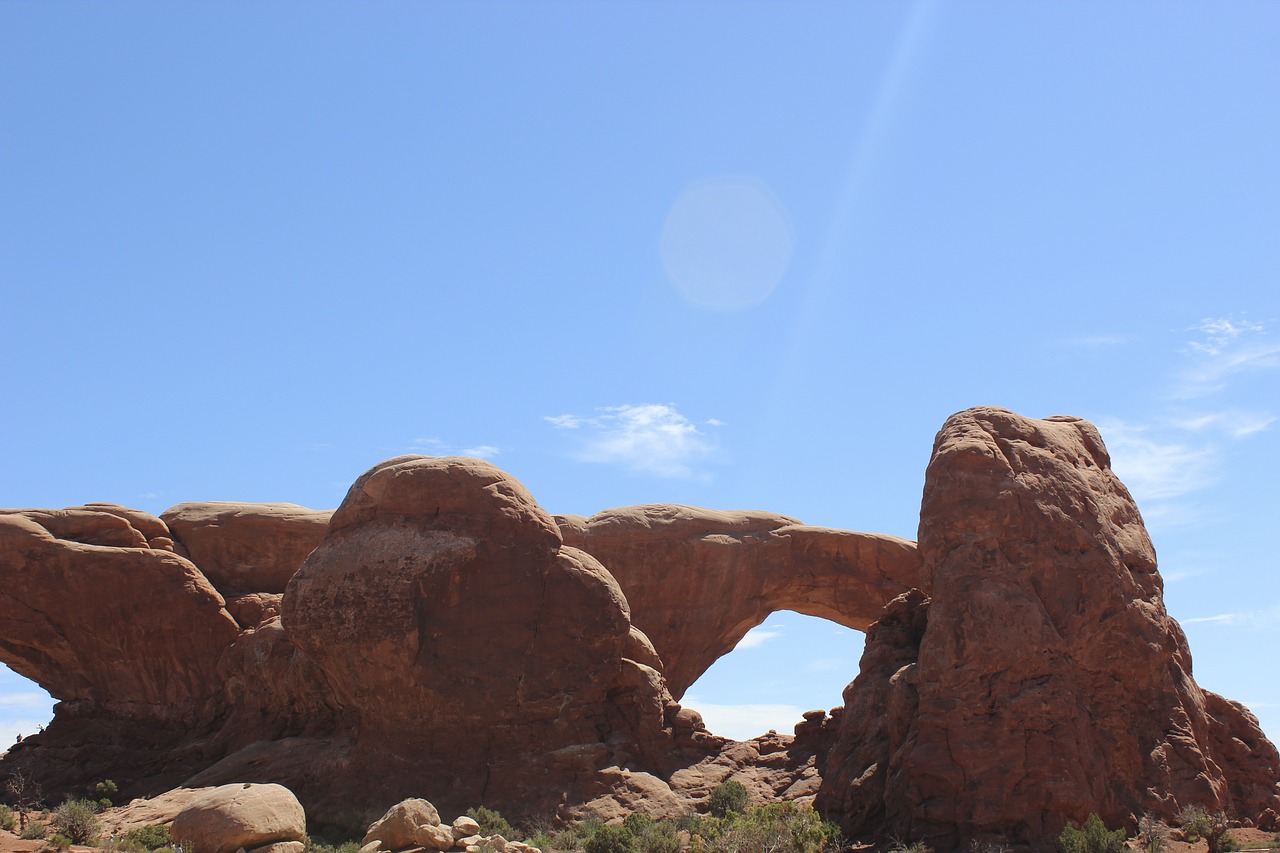 moab arches formation free photo