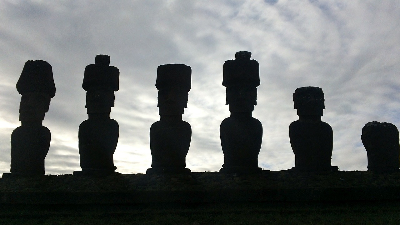 moai easter island statue free photo