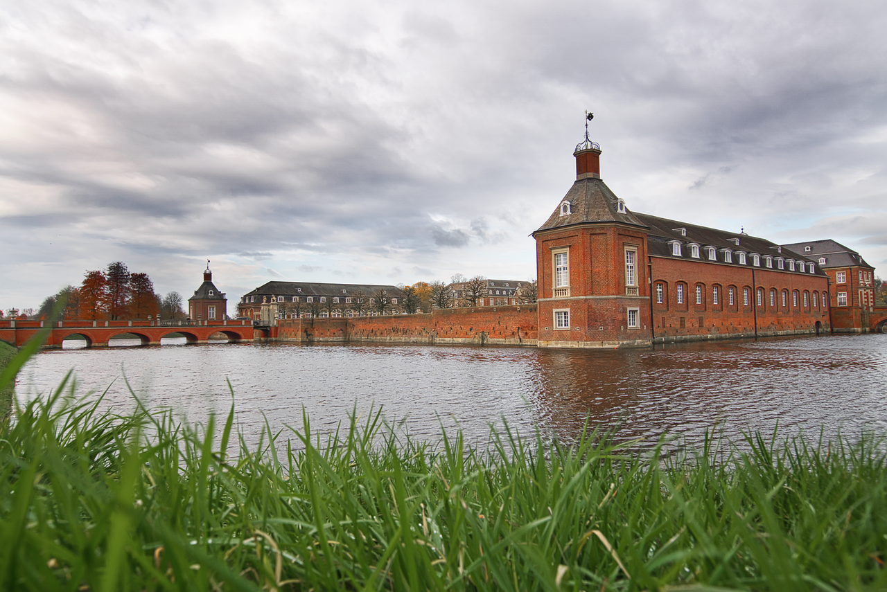 moated castle clouds münsterland free photo