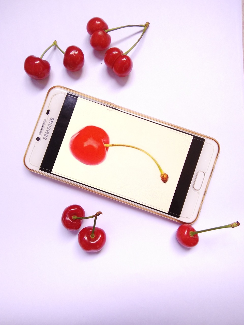 mobile cherry advertisement free photo
