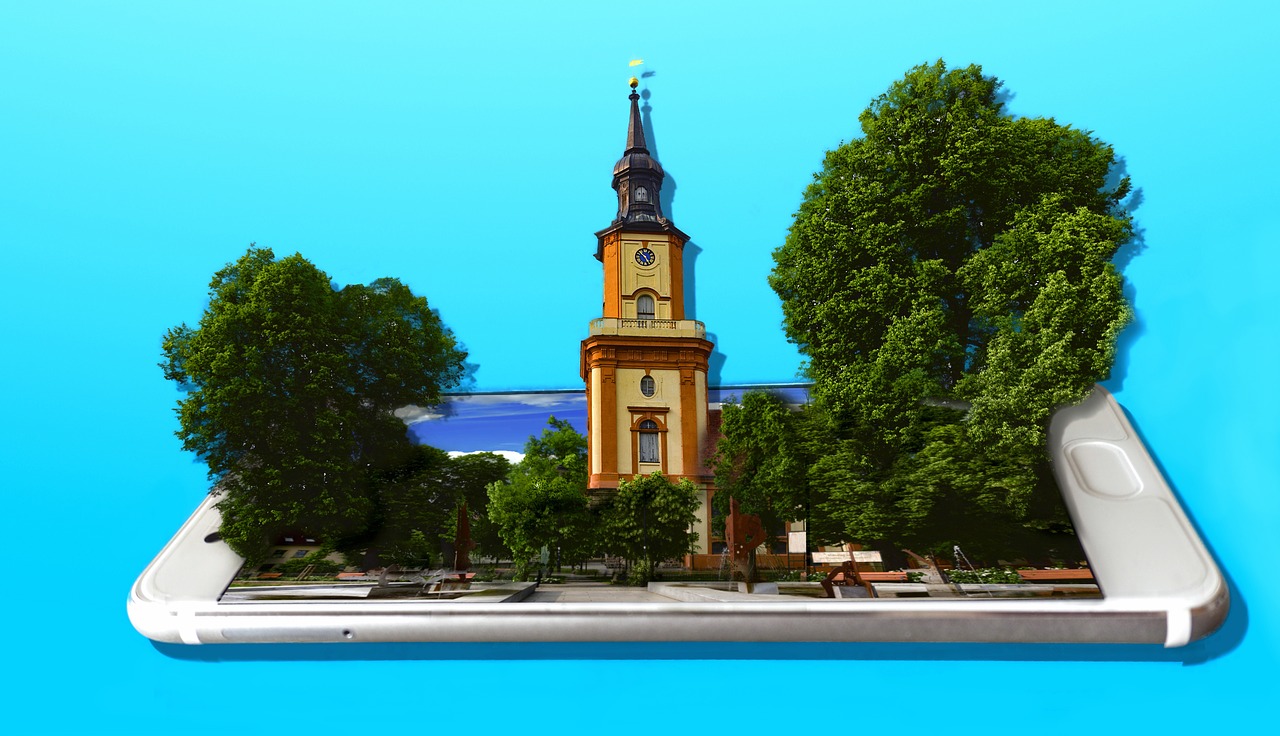 mobile phone  church  3d free photo