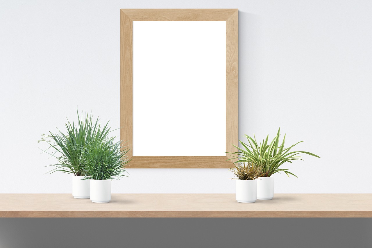 mockup wall poster free photo