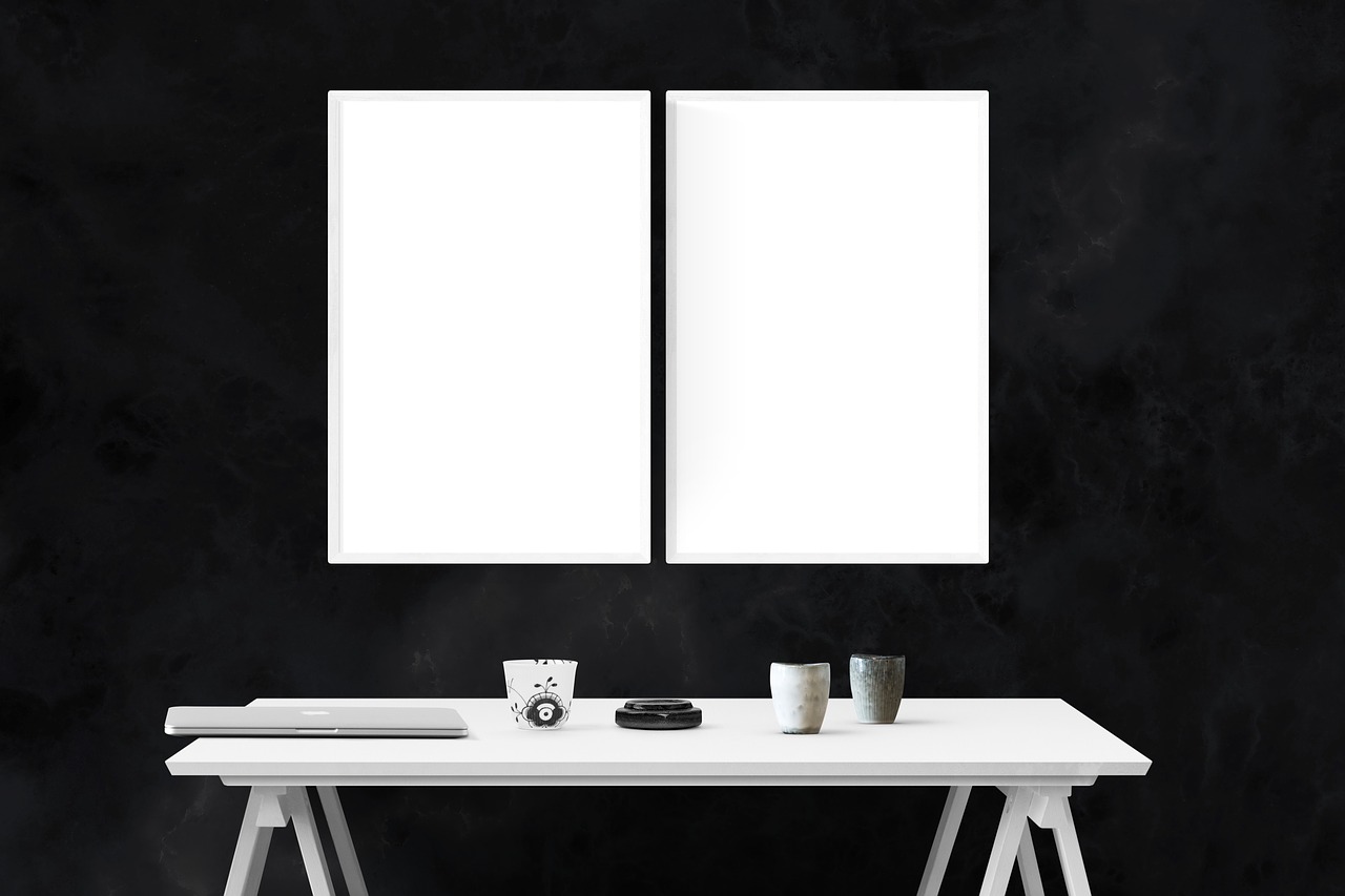 mockup wall poster free photo