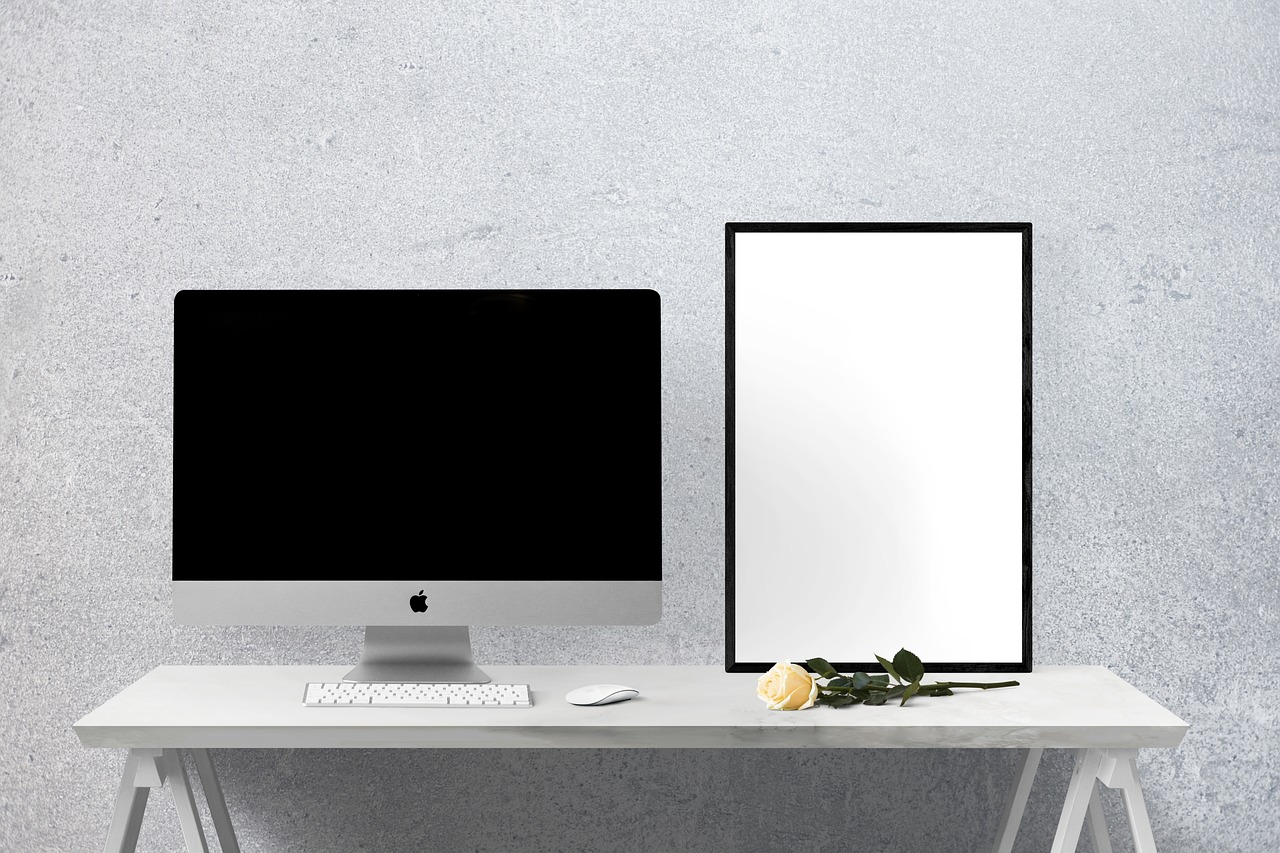 mockup wall poster free photo