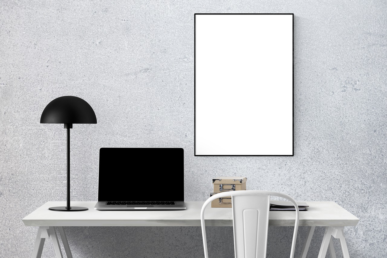 mockup wall poster free photo