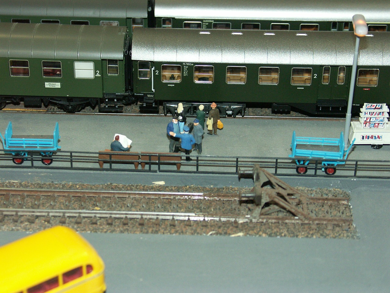 model railway railway station platform free photo