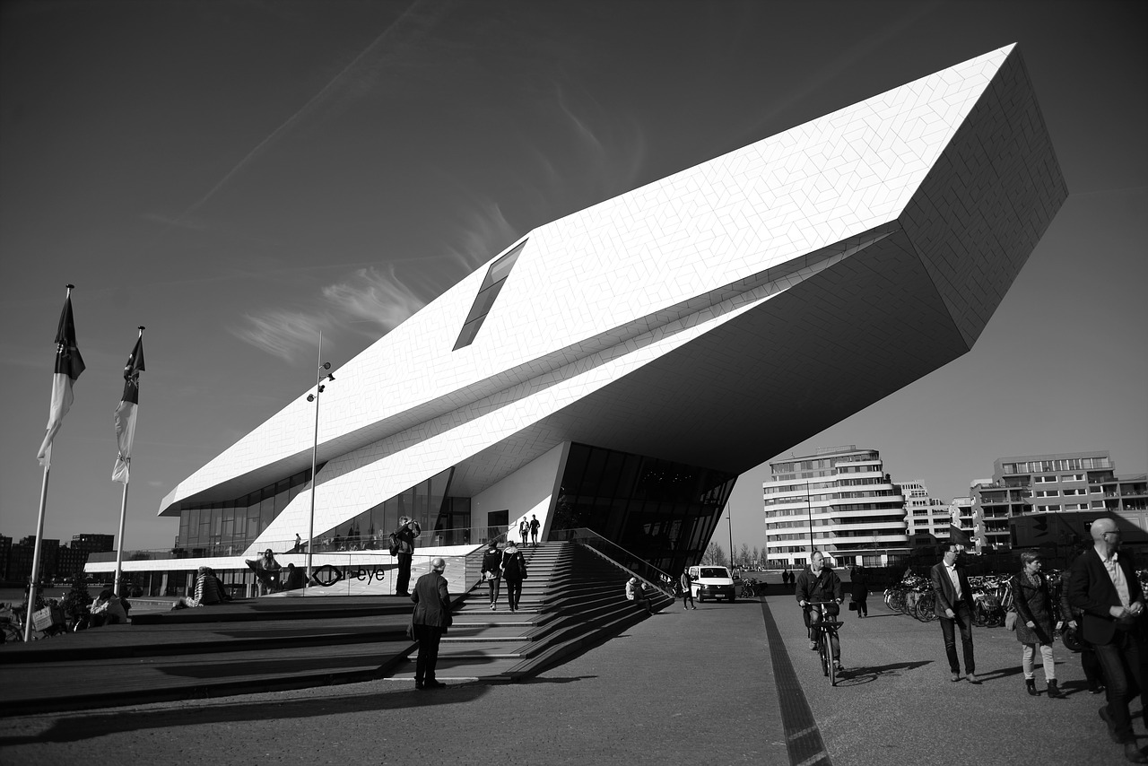 modern architecture  eye museum amsterdam  modern free photo