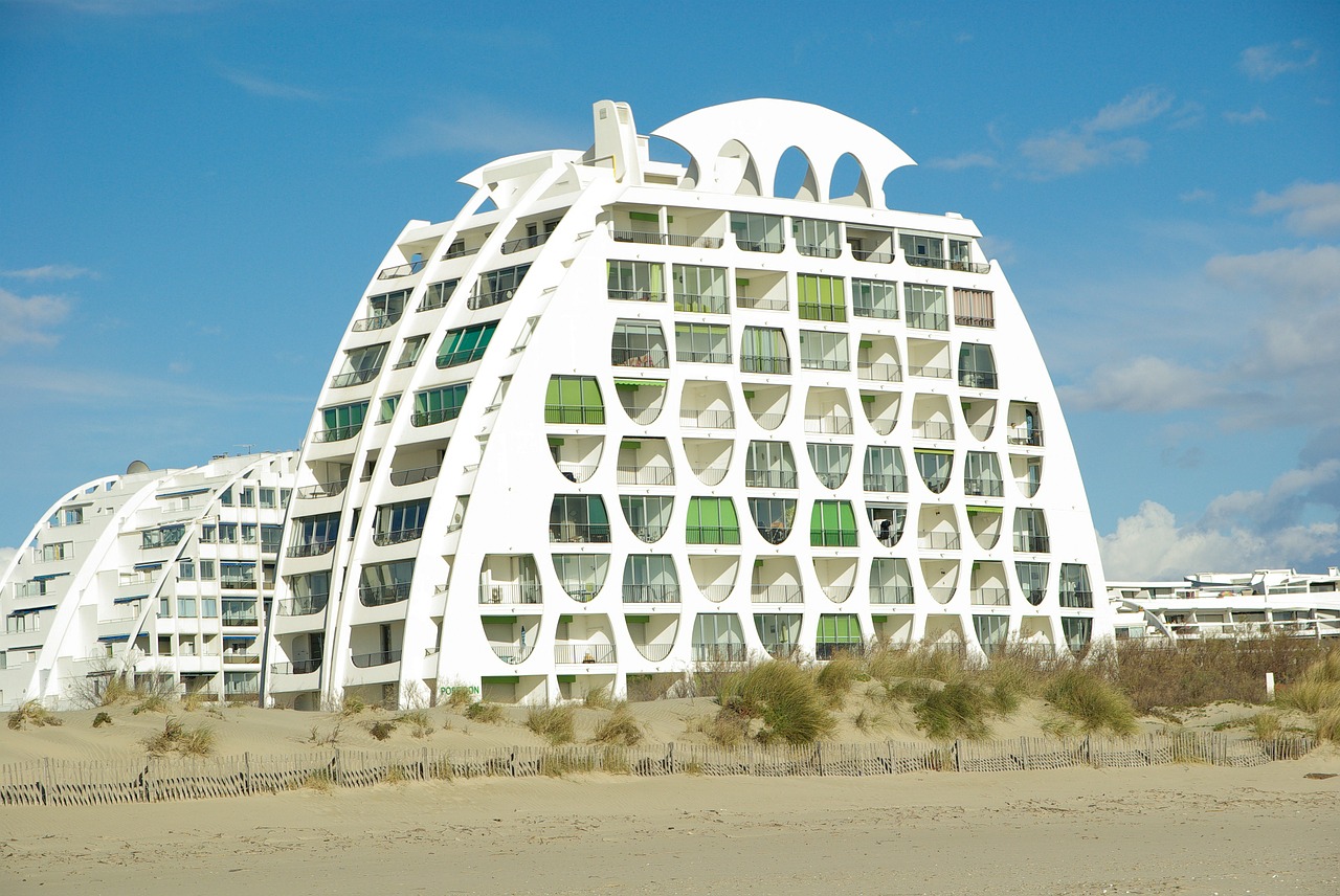 modern architecture france beach free photo