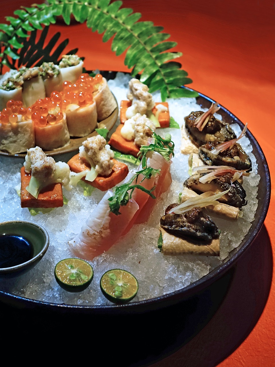 sushi modern cuisine seafoods free photo