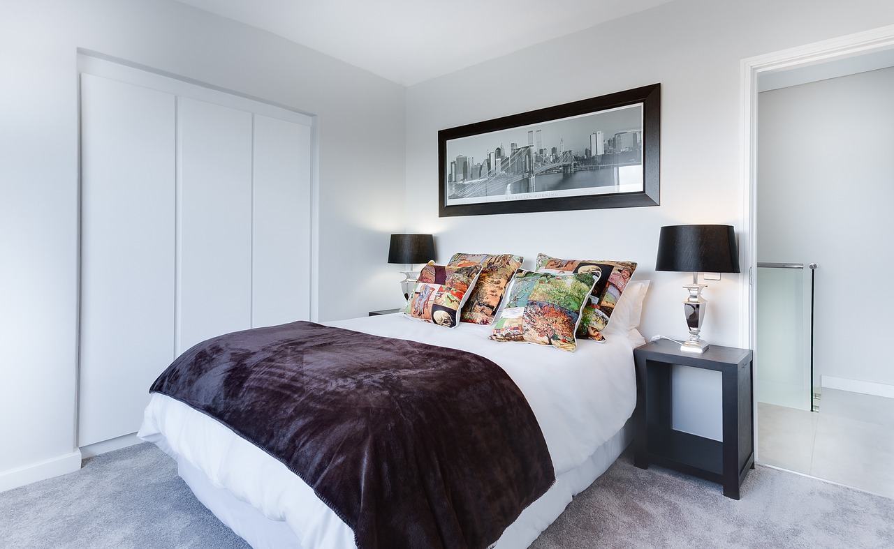modern minimalist bedroom contemporary indoors free photo