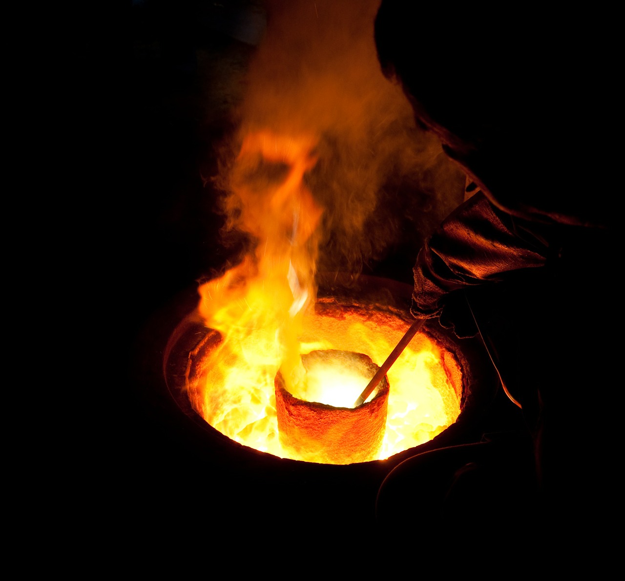 molten metal crucible melting free photo
