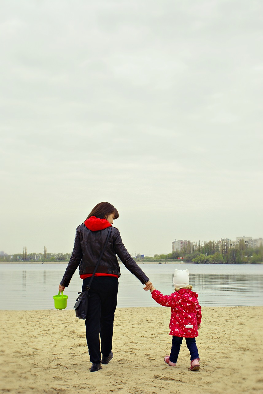 mom and daughter quay autumn free photo