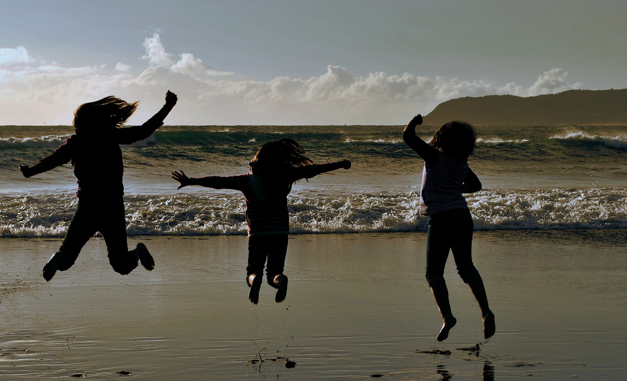 childhood silhouettes joy free photo