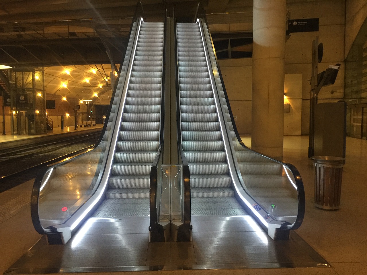 monaco train station escalator free photo