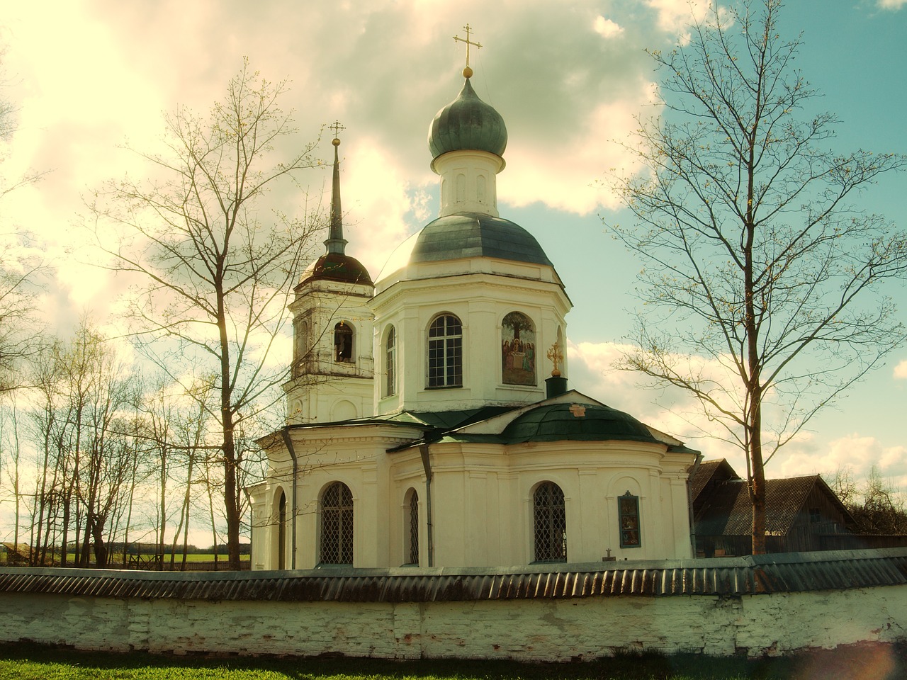 monastery pskov region temple free photo