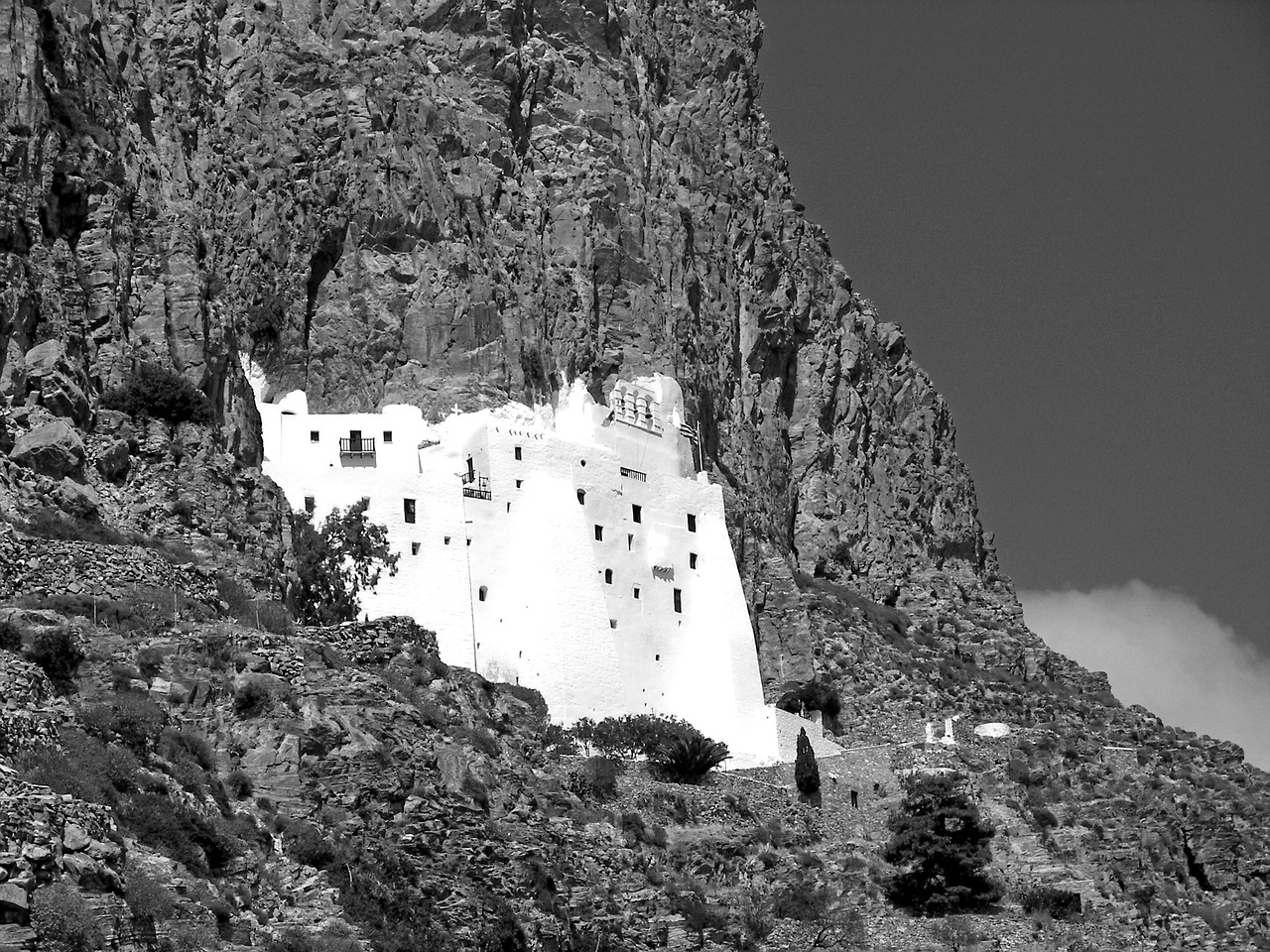 monastery cliff cyclades free photo