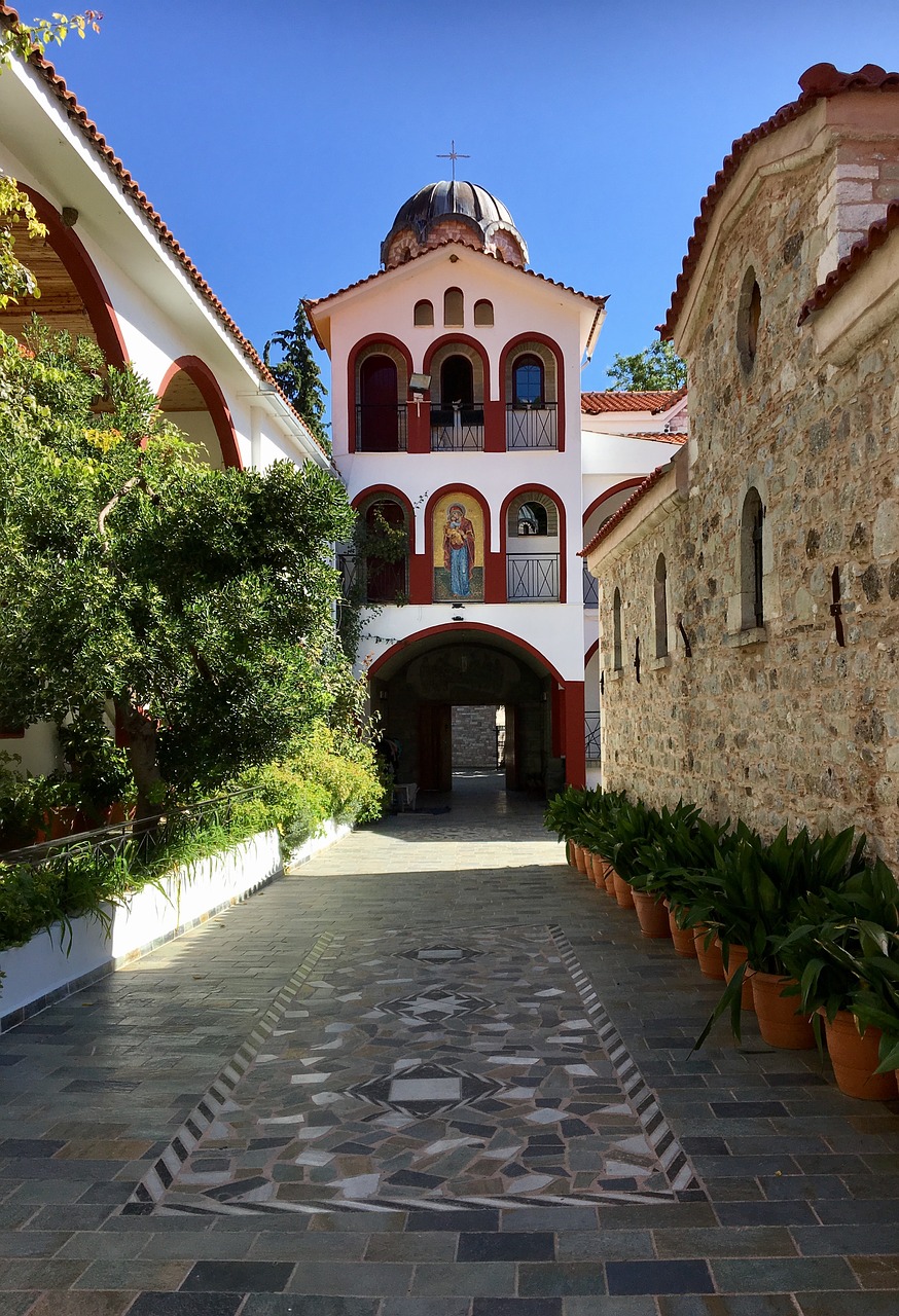 monastery summer greece free photo