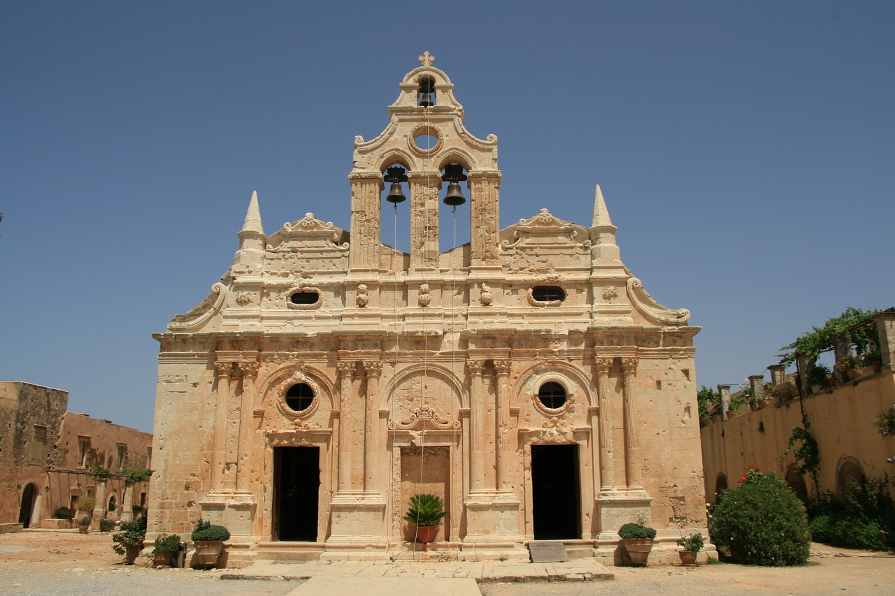 monastery  moni arkadi  greece free photo