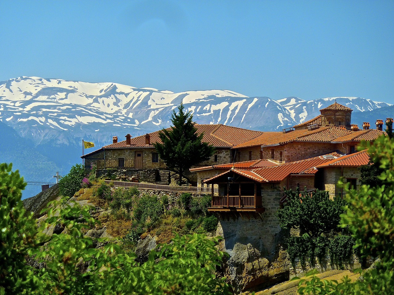 monastery meteora greece free photo