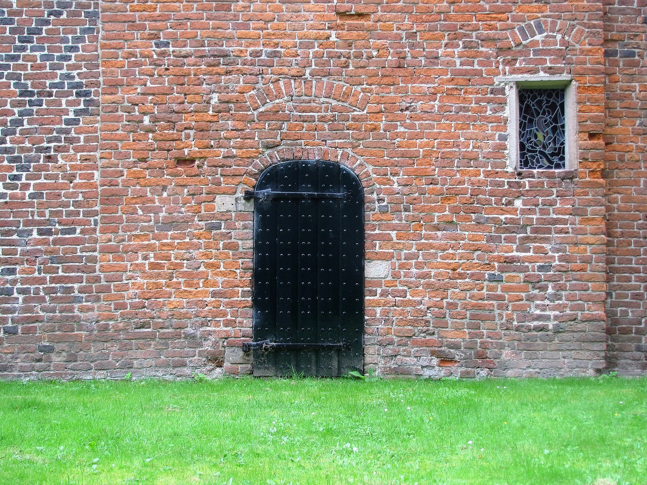 monastery wall door medieval stained glass free photo