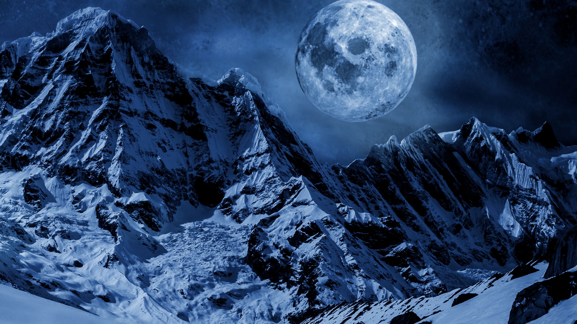 mountain moon fantasy free photo