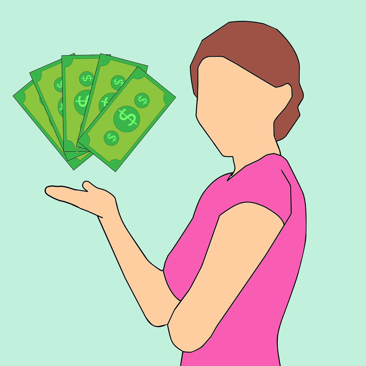 money woman female free photo