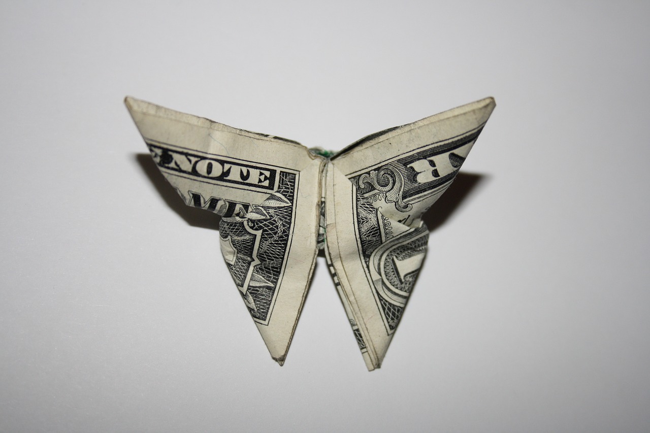 money butterfly origami free photo